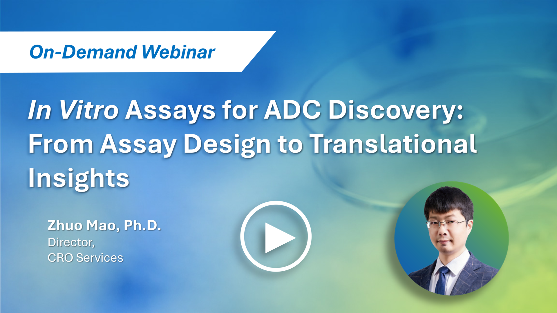 WuXi Biologics' In Vitro Assays for ADC Discovery webinar recording, featuring ADC-focused in vitro assay strategies including cytotoxicity, bystander killing, internalization, and serum stability,