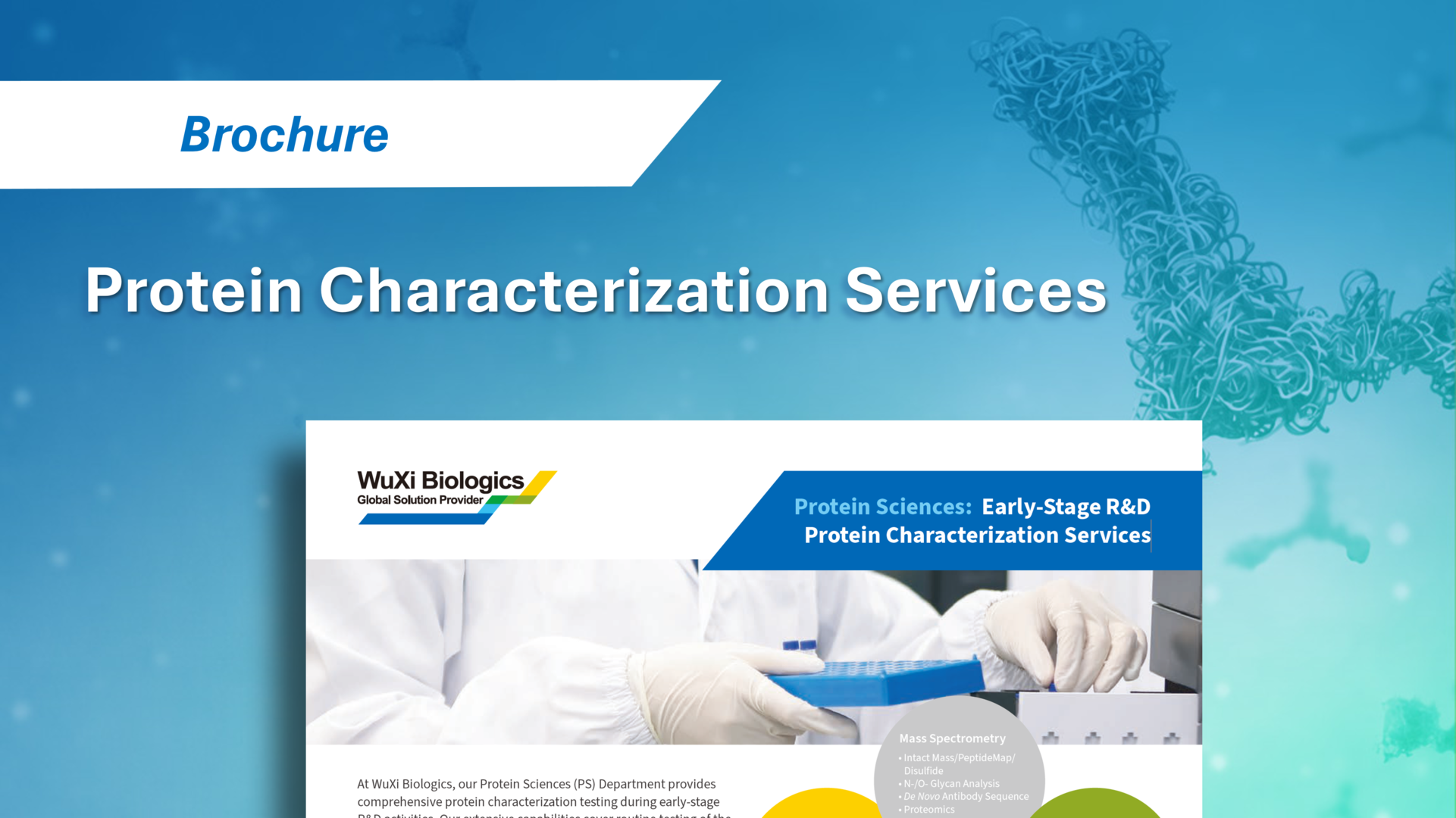 WuXi Biologics' Protein Characterization Services, featuring early-stage R&D analytical support for protein characterization.