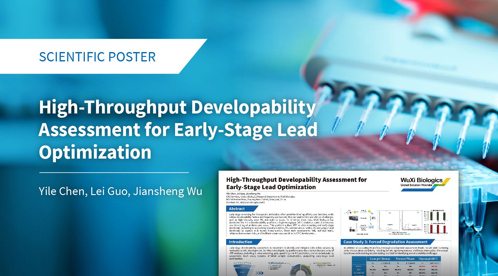 Scientific poster highlighting WuXi Biologics’ Micro Developability platform featuring high-throughput,