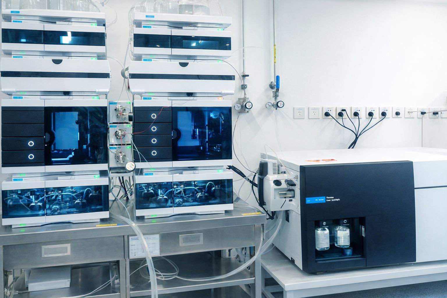LC-MS analysis platform used for biologics characterization, supporting intact mass analysis, peptide mapping services, n-glycan analysis, and proteomics/PK study workflows.